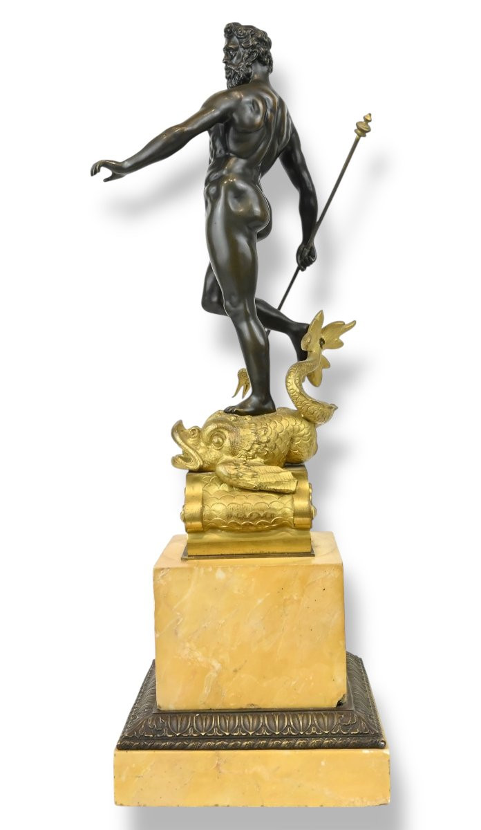 Nettuno in Bronzo Dal Monumento Del Giambologna - Italia Fine XVIII Secolo-photo-5